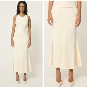 NWT Khy x Entire Studio Long Tailored Skirt in Warm White XS